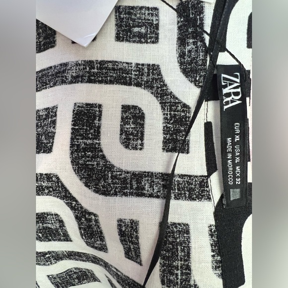 Zara geometric print linen blend - Picture 6 of 8